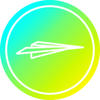 Papier Flugzeug kreisförmig Symbol mit cool Gradient Fertig png