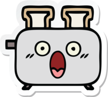 Aufkleber eines niedlichen Cartoons eines Toasters png