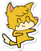 sticker of a cartoon friendly fox png