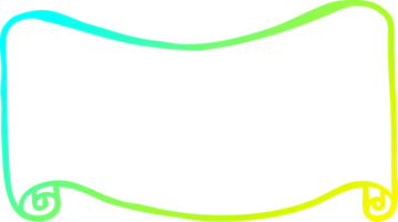 cold gradient line drawing of a cartoon banner png