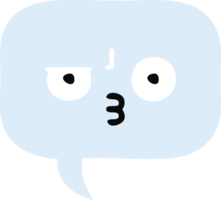 flat color retro cartoon of a speech bubble png