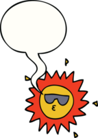 sol de dibujos animados con burbujas de discurso png