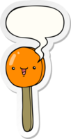 cartoon lollipop with speech bubble sticker png