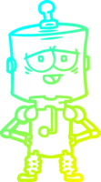 cold gradient line drawing of a cartoon robot png