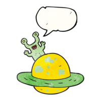 habla burbuja texturizado dibujos animados extraterrestre planeta png