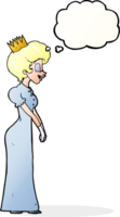 Cartoon-Prinzessin mit Gedankenblase png