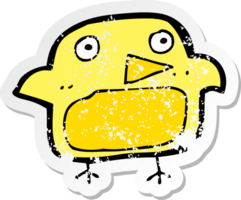 retro distressed sticker of a cartoon bird png