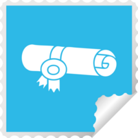 plein pellen sticker tekenfilm van een gerold certificaat png