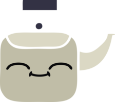 flat color retro cartoon of a kettle png