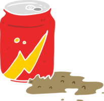 flat color style cartoon soda can png