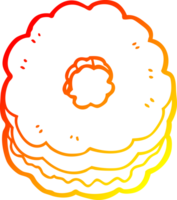 calentar degradado línea dibujo de un dibujos animados galleta png