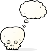 cartoon spooky skull symbol with thought bubble png