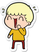 sticker of a laughing cartoon man png