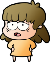 cartoon tired woman png