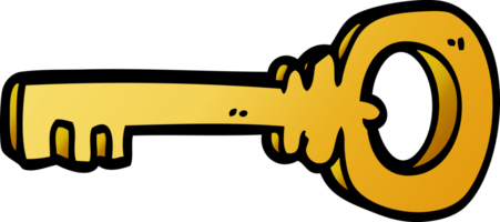chave de ouro de desenho animado png