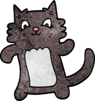 dessin animé doodle chat heureux png