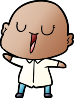 happy cartoon bald man png