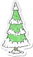 distressed sticker of a cartoon christmas tree png