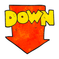 textured cartoon down arrow symbol png