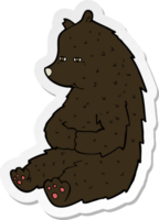 sticker of a cute cartoon black bear png