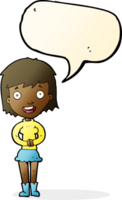 cartoon excited woman with speech bubble png