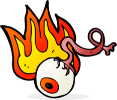 cartoon gross flaming eyeball png