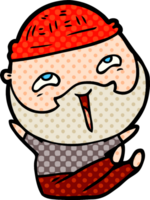 cartoon happy bearded man png