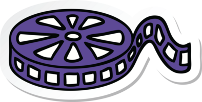 sticker of a cute cartoon film reel png