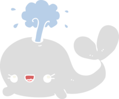 cute flat color style cartoon whale png