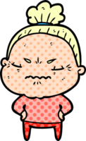 cartoon annoyed old lady png