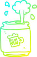 cold gradient line drawing of a cartoon can of larger png