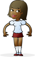 cartoon woman shrugging shoulders png