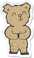 sticker of a cartoon happy little bear png