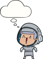 cartoon astronaut man with thought bubble png