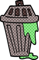 cubo de basura de doodle de dibujos animados png