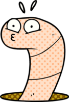 Cartoon überraschter Wurm png