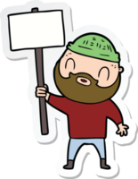 sticker of a cartoon bearded man png