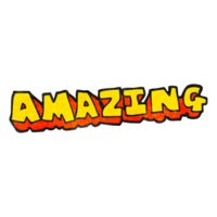 textured cartoon amazing word png