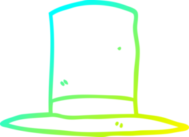 cold gradient line drawing of a cartoon top hat png