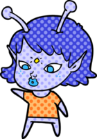 pretty cartoon alien girl png