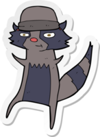 sticker of a cartoon raccoon png