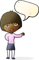 cartoon woman explaining with speech bubble png