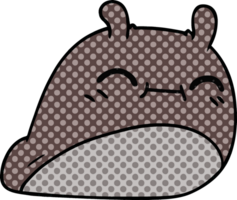 drawn cartoon of a happy kawaii slug png