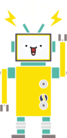 plano color retro dibujos animados de un contento robot png