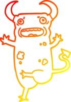 warm helling lijn tekening van een tekenfilm demon png