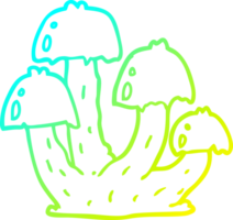 du froid pente ligne dessin de une dessin animé champignons png