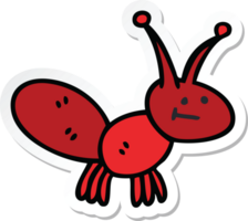 sticker of a quirky hand drawn cartoon ant png