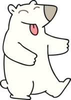 mão desenhado peculiar desenho animado polar Urso png