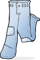 cartoon patched old jeans png