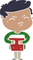 flat color style cartoon annoyed man with book png